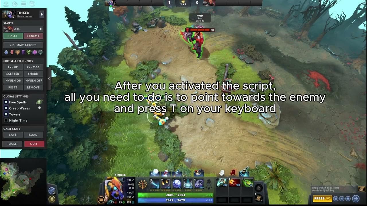 DOTA 2 script for Tinker YouTube