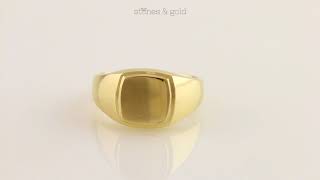 Square Signet Men's Solid 14K Gold Ring |SG000747|