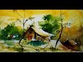 Simple Water Color landscape  For beginners by Paintlane