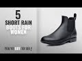Top 5 Short Rain Boots For Women [2018]: Asgard Women's Short Rain Boots Waterproof Black Elastic