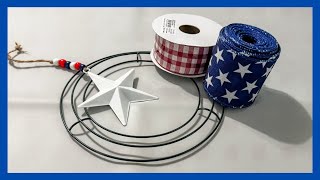 Easy Ribbon Wreath || Patriotic Wreath DIY || Just 1 Quick Craft