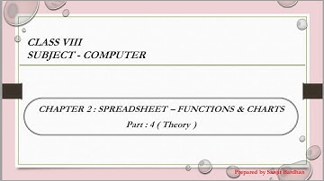 Spread sheet - Functions & Charts : ( Class : VIII ) : ( Chapter : 2 ) : ( Part : 4 )