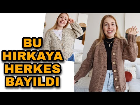 HIRKA NASIL ÖRÜLÜR? | DİKİŞSİZ V YAKA HIRKA YAPIMI | Knitting Cardigan | Diy