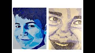 Basic Design Class Paper Mosaic Portraits