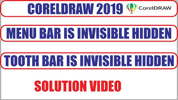 unhide tool box property bar and menu bar in coreldraw