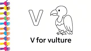 v for vulture uppercase alphabet tracing and coloring pages for preschoolers