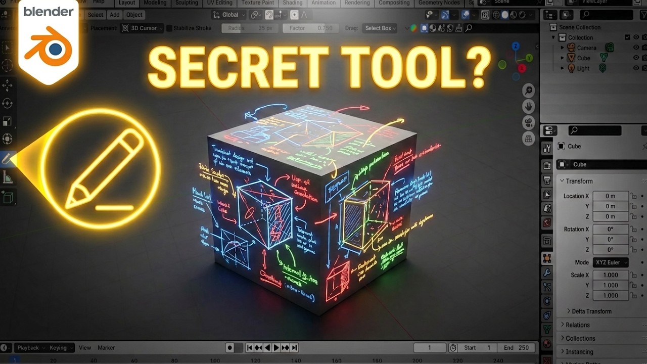 ANNOTATION TOOL - инструмент ЗАМЕТКИ / BLENDER уроки - YouTube