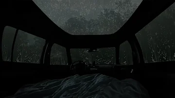 Sleeping in a Cozy car cabin during Heavy Rain - Sleep Fast and Deep with Rain Sounds in the Car