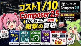 コスト1/10なのだ！Cursor Composer 2.5がOpus 4.7に肉薄した衝撃の真相を解説するのだ