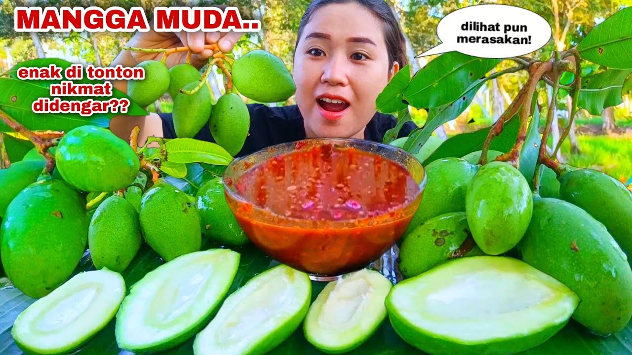 AUTO NGARUY⁉️ MUKBANG RUJAK MANGGA MUDA SAMBAL TERASI KACANG PEDAS ASEM SEGERR