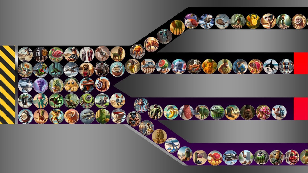 ALL 100 Italian Brainrot Survival Marble Race In Algodoo | Round 21