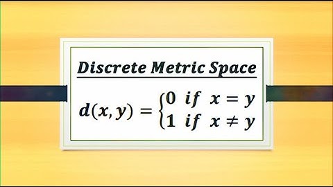 Discrete Metric Space || Metric Space || - (Hindi / Urdu)