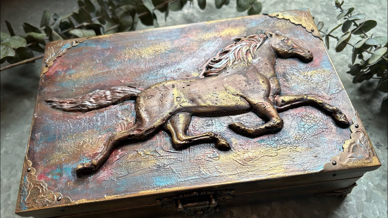 Western Bronzed Horse cigar box | Art | IOD clay mold | 