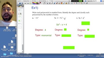 7.1 Video Notes:  Adding & Subtracting Polynomials