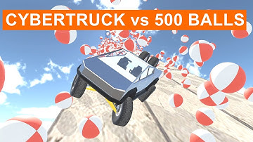 Unity 3D Soft body physics | BeamNG Drive Style Gameplay 2020 - [Cybertruck vs 500 Balls]