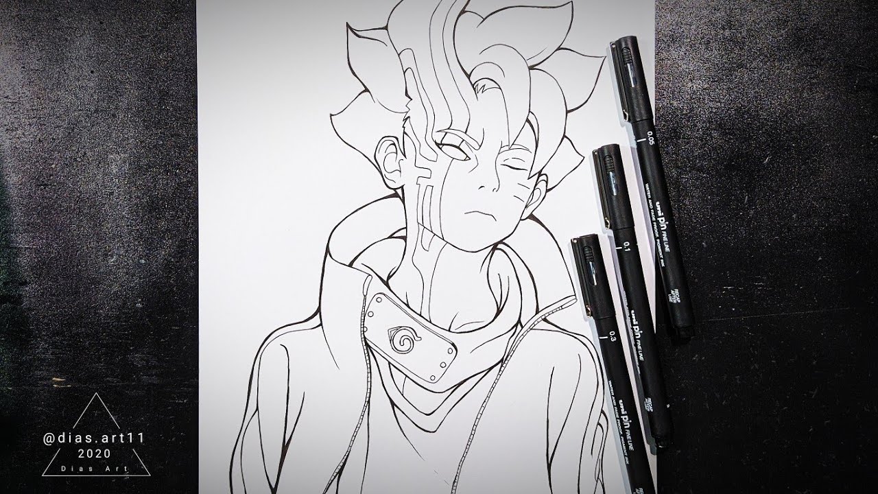 Line Art Boruto (Karma) - em Tempo Real ( Real Time Line Art