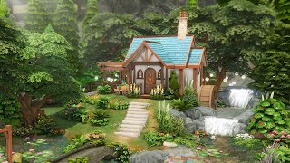 The Cutest Tiny Cottage by a Waterfall | SIMS 4 Stop Motion Build | No CC