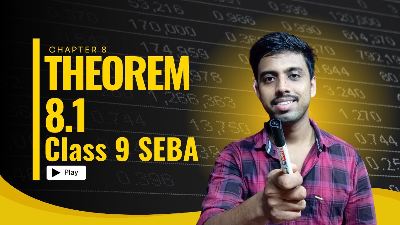 Class 9 SEBA Theorem 8.1 | Diagonals of a Parallelogram Divide It into Two Congruent Triangles