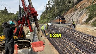 BOREPILE AKAN BEKERJA KERAS‼️TULANGAN BESI DIAMETER 60 PANJANG 12M HARUS BISA MENANCAP !!