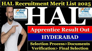 HAL Recruitment 2025 Merit List Out | HAL iti Apprenticeship Result 🔥 | HAL BALANAGAR HYDERABAD #HAL