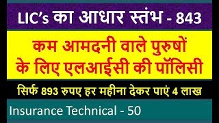 LIC Aadhaar Stambh Plan No. 843 | आधार स्तंभ 843 | Life Insurance for Men