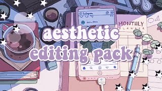 AESTHETIC EDITING PACK | music, fonts, overlays, green screens and transitions #2