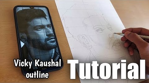 Drawing Vicky Kaushal || Grid method Outline  Tutorial step by step|Art competition by| @vkartbox
