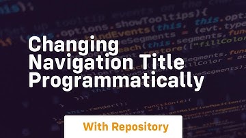 changing navigation title programmatically