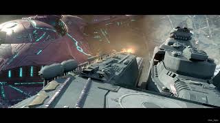 Halo Wars - "Spirit of Fire collides with a Covenant destroyer" Cinematic | 1080p60 screenshot 4