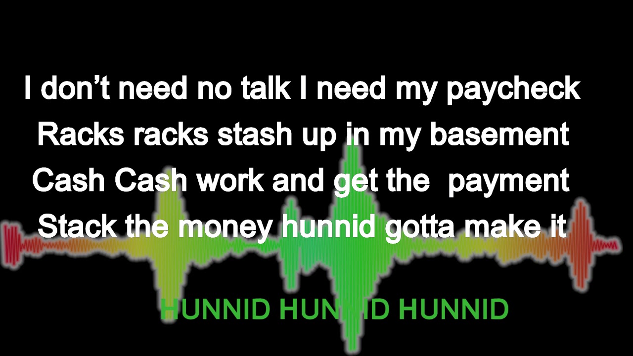 HUNNIDS LYRICS YouTube