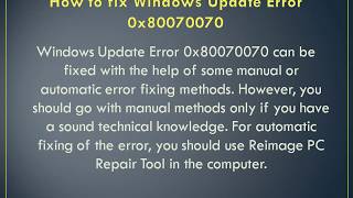 Fix Windows Update Error 0x80070070