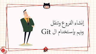 [Learn Git & GitHub in Arabic 2022 ] #25 Create branches and move between them using Git