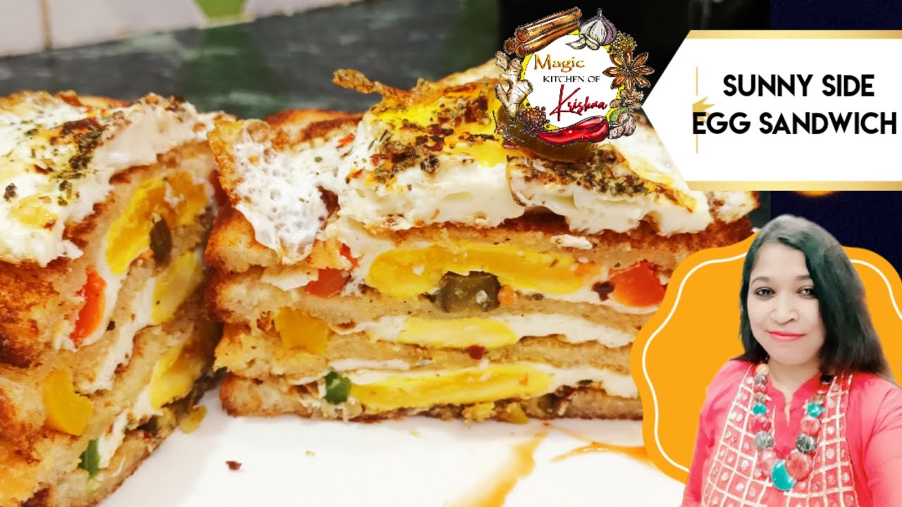 Sunny side egg sandwich/egg sandwich/healthy breakfast recipe by