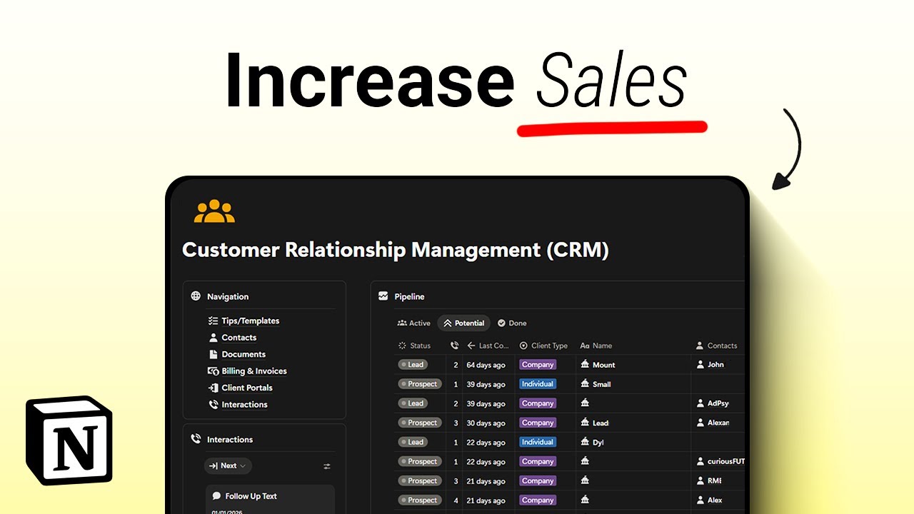 The Ultimate Notion CRM for Startups and Freelancers - YouTube