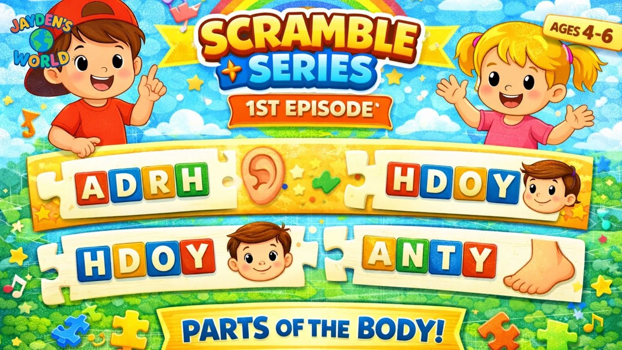 Human Body Parts (4 Letter Words) | Kids Learning Video