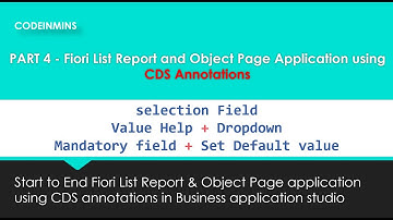 PART 4 - CDS Annotations to create Fiori Application using Business Application Studio