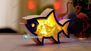 How To Make Fish ShadowBox - Fish Lightbox SVG for Cricut Project, ScanNcut, Cameo4
