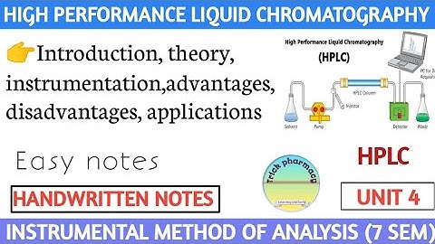 High performance liquid chromatography | unit 4 | instrumental method of analysis | HPLC |