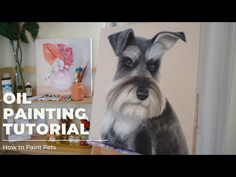 HOW TO PAINT PETS | Complete Oil Painting Pet Portrait Tutorial (dog) - video from Ashley Bunting Studio