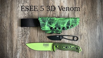 ESEE 5 3D & Izula Venom Green Kydex Sheath (Piggy Back)