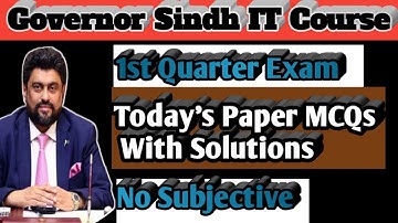 Governor Sindh IT course 20 July test answers/solutions|Exam me Ye Question Aye typescript ke(part1)
