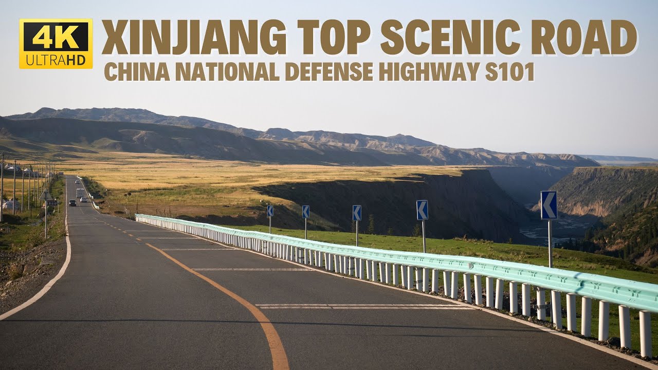 Xinjiang Defence Highway S101 - Scenic Drive 4K - Manas to Usu