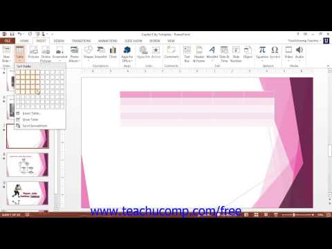 PowerPoint 2013 Tutorial Inserting Tables Microsoft Training Lesson 17.2