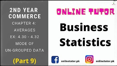 2nd Year Commerce | Business Statistics | Ch 4: Averages(Part 9) | How to find Mode Ungrouped Data |