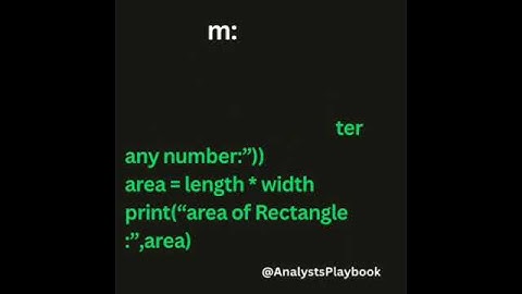 Area of Rectangle || python #python #ytshorts #viral  #analystsplaybook #shortsfeed #trending