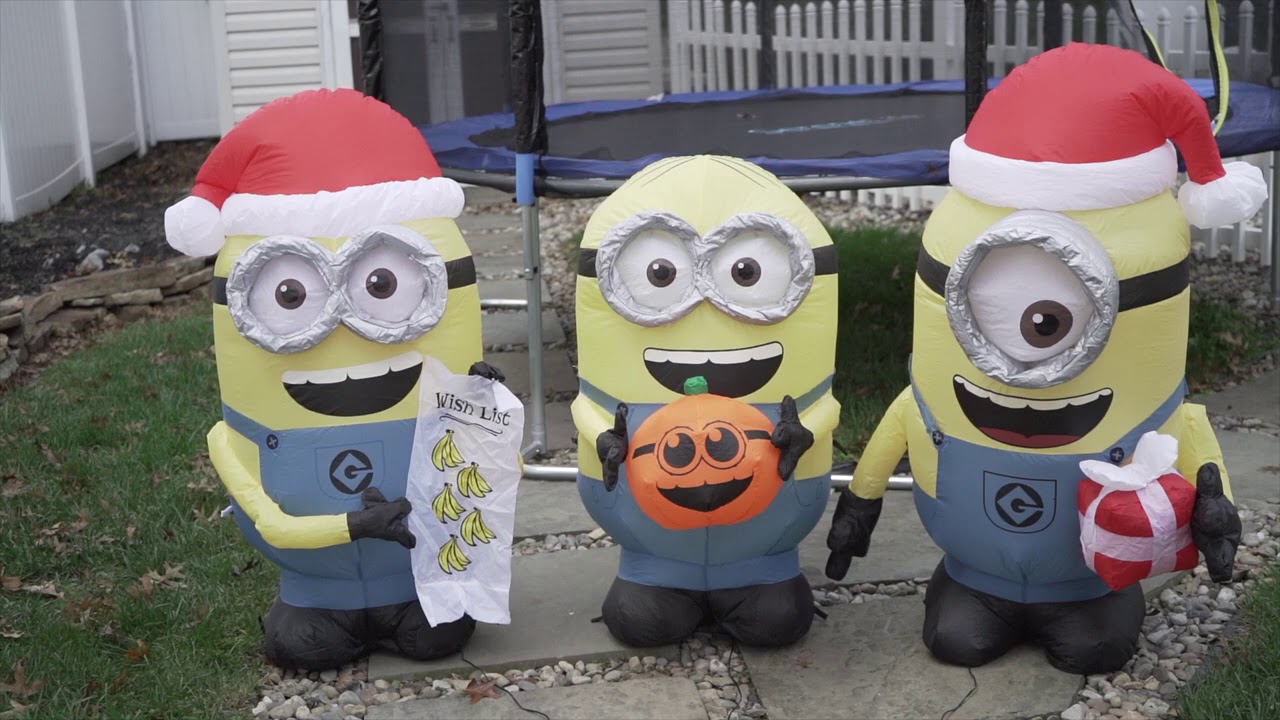 Minion DAVE Airblown Inflatable Christmas 2020 4K unboxing YouTube