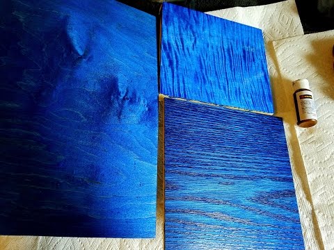 Using Wood Dyes On Maple and Oak - Blue Dye - Blue Wood Stain