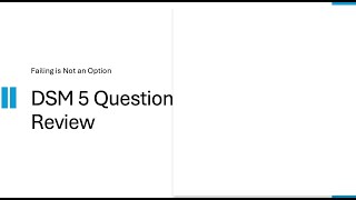 MFT National Exam  DSM 5 Review