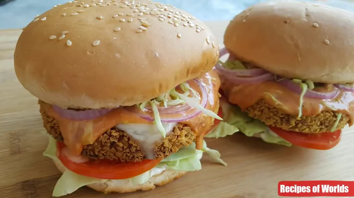 Crispy Chicken Burger Recipe ,Homemade Chicken Bur...