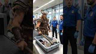 TSA WAS NOT READY FOR THE VIKING 💀✈️ #shorts